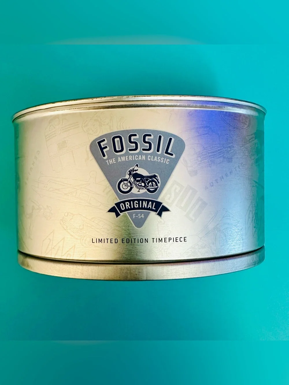 Fossil American Classic Limited Edition Motorcycle Desk Clock 4.5” Collectible